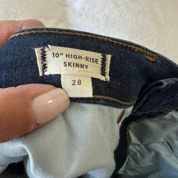 MADEWELL Women's 10" High Rise Skinny Jeans 5-Pocket Medium Wash Raw Hem SZ 28 - Picture 4 of 8
